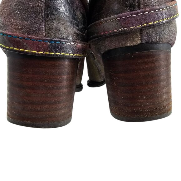 L'Artiste by Sprink Step Womens 36 Shazzam Leather Boot Navy Multi - Picture 9 of 16